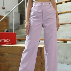 Lilac Button Classic Pants